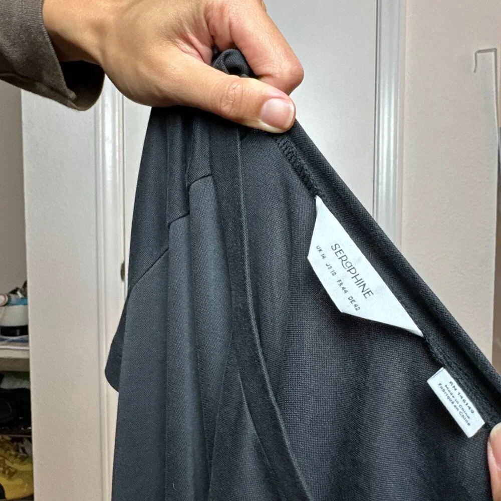 Seraphine Maternity Tie & Side Slits Grey T Shirt Dress Pregnancy Wear - Picture 6 of 9